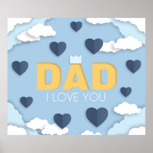 Papa ich liebe dich, Vatertagsgeschenk, süß lieben Poster