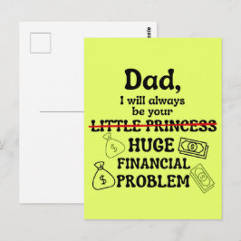 Papa, ich werde immer dein großes finanzielles Pro Postkarte