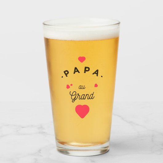 Papa im Herzen Glas (Vorne (Gefüllt))
