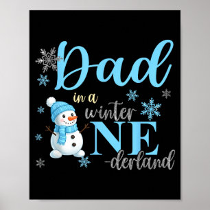 Papa in einem Winter-Wunderland Geburtstagsjunge M Poster
