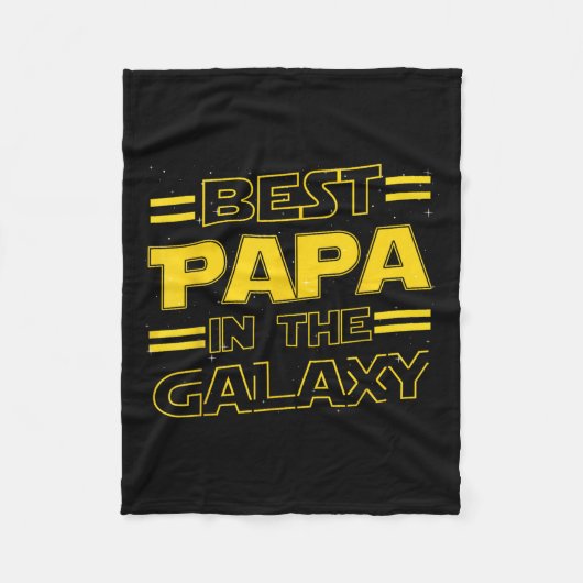 Papa In The Galaxy Funny Fathers Day Gift For Men  Fleecedecke (Vorderseite)
