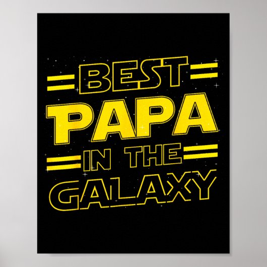Papa In The Galaxy Funny Fathers Day Gift For Men  Poster (Vorne)