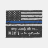 Papa ist auf der Nachtwache. Fleecedecke (Vorderseite (Horizontal))