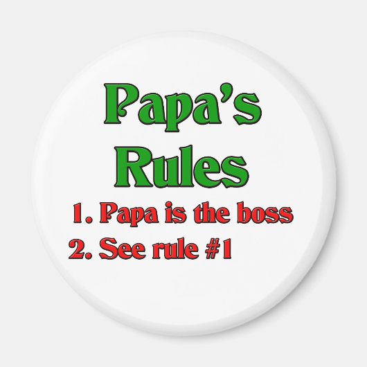 Papa ist der Boss Magnet (Vorne)