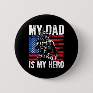 Papa ist mein Held Army Dad Vatertag und 4. Juli Button