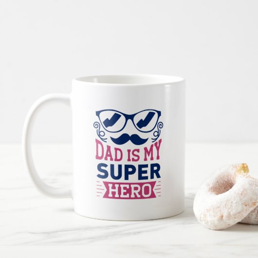 Papa ist mein Superheld Kaffeetasse (Mit Donut)