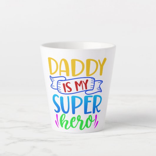 Papa ist mein Superheld Milchtasse (Vorderseite)