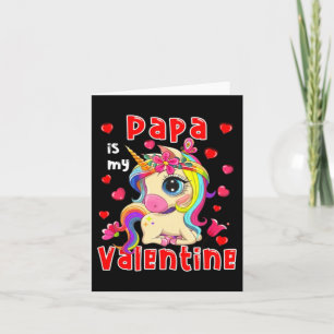 Papa ist Valentinstag Süße Blumen-Einhorn-Paar Karte