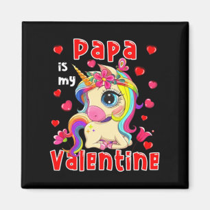 Papa ist Valentinstag Süße Blumen-Einhorn-Passende Magnet