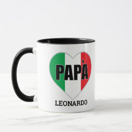Papa Italia Flag Herz Personalisierter Vater Tag Tasse