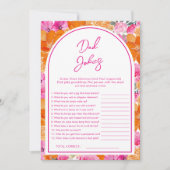 Papa Jokes Pink & Floral Baby Duschgame Einladung (Vorderseite)