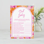 Papa Jokes Pink & Floral Baby Duschgame Einladung (Stehend Vorderseite)