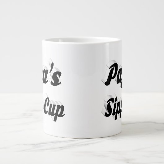 Papa-Kaffee Zitat schwarzer Halbtext Jumbo-Tasse (Vorderseite)