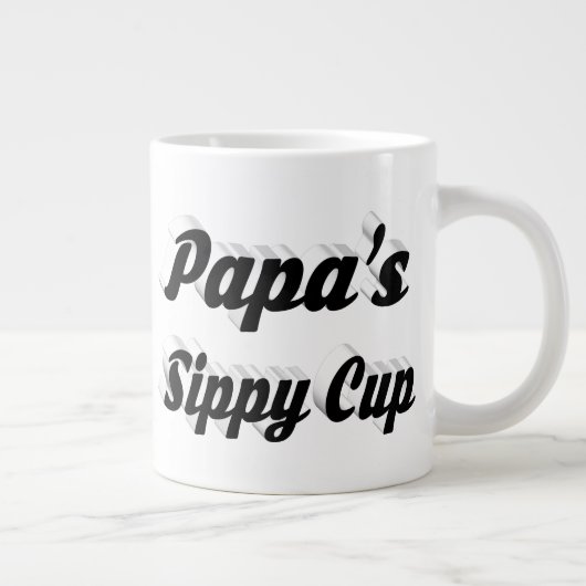 Papa-Kaffee Zitat schwarzer Halbtext Jumbo-Tasse (Rechts)