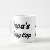 Papa-Kaffee Zitat schwarzer Halbtext Kaffeetasse (Vorderseite Links)