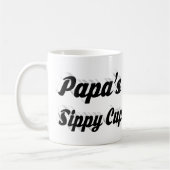 Papa-Kaffee Zitat schwarzer Halbtext Kaffeetasse (Links)