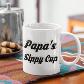 Papa-Kaffee Zitat schwarzer Halbtext Kaffeetasse