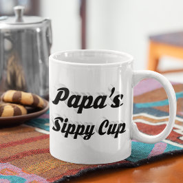 Papa-Kaffee Zitat schwarzer Halbtext Kaffeetasse