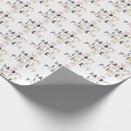 Papa-kleine Prinzessin Geschenkpapier (Ecke)