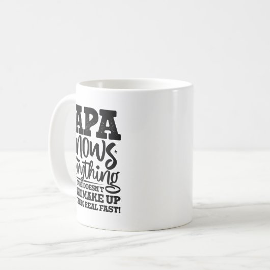 Papa Know Everything Fathers Day Cool Father Funny Kaffeetasse (Vorderseite Links)