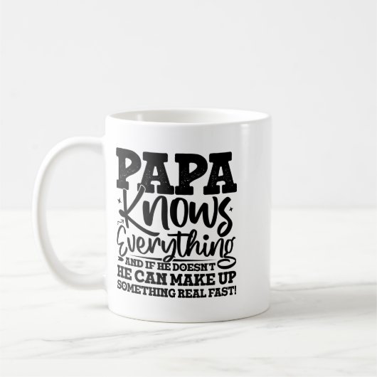 Papa Know Everything Fathers Day Cool Father Funny Kaffeetasse (Links)