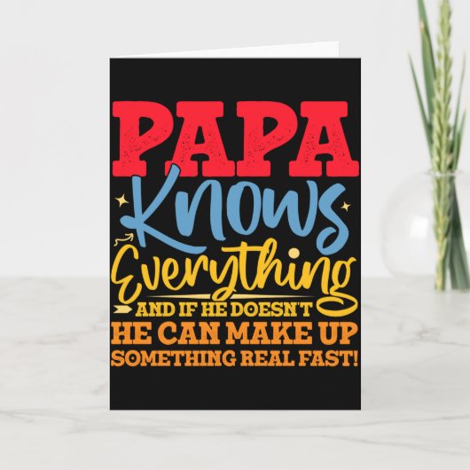 Papa Know Everything Fathers Day Cool Father Funny Karte (Vorderseite)