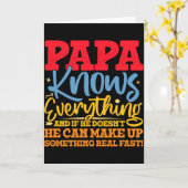 Papa Know Everything Fathers Day Cool Father Funny Karte (Gelbe Blume)