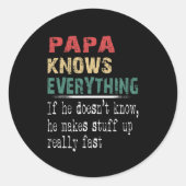 Papa Knows Everything - Christmas Grandpa Gift  Runder Aufkleber (Vorderseite)