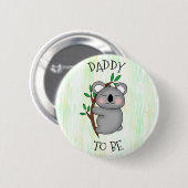 Papa | Koala thematied Baby Dusche Button (Vorne & Hinten)