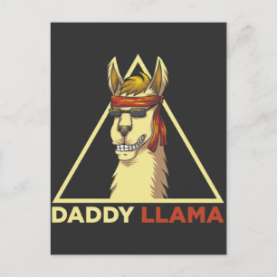 Papa Lama Ehemann Coole Sonnenbrille Alpaka Vater Postkarte