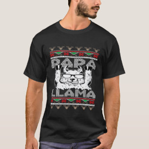 Papa Lama Vater hässliches Weihnachten Tier Weihna T-Shirt