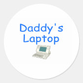 Papa-Laptop Runder Aufkleber (Vorderseite)