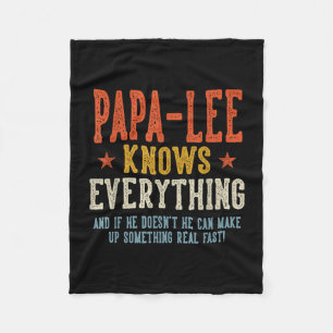 Papa-lee weiß alles zum Vatertag Retro Fleecedecke