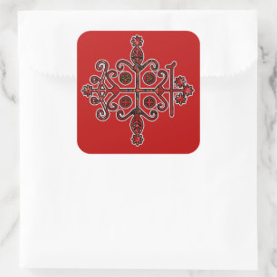 Papa Legba Elegua Veve Sigil Quadratischer Aufkleber