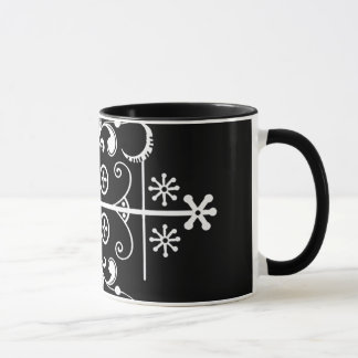 Papa Legba Veve schwarzer Zwei-Ton 11 Tasse
