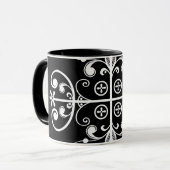 Papa Legba Veve schwarzer Zwei-Ton 11 Tasse (Vorderseite Links)