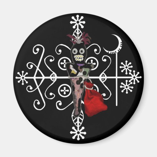 Papa Legba Voodoo Doll Veve Magnet (Vorne)