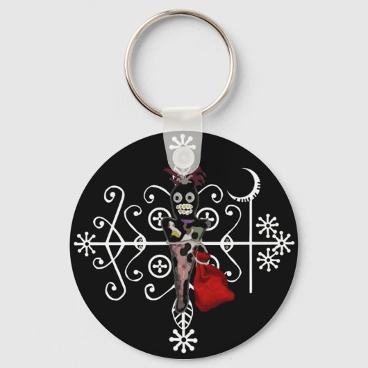 Papa Legba Voodoo Doll Veve Schlüsselanhänger (Vorderseite)