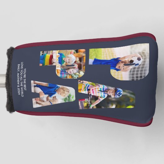 PAPA Letter Cutout Foto Collage Putter Kopf Abdeck Golf Headcover (Vorderseite)