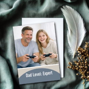 Papa Level Experte Gaming Vatertag Anpassbar Karte