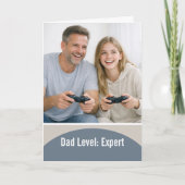 Papa Level Experte Gaming Vatertag Anpassbar Karte (Vorderseite)