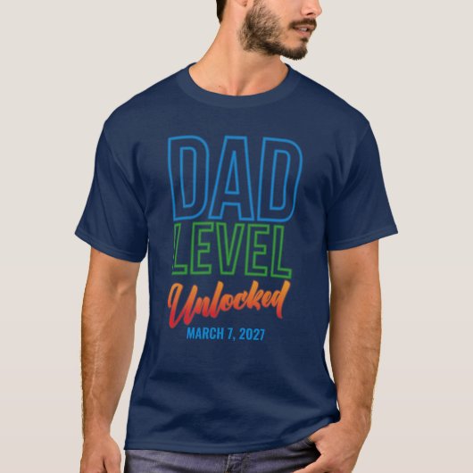 Papa-Level freigeschaltet T-Shirt (Vorderseite)