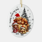 Papa Liebe seiner Kinder (Jungs, Mädchen) Keramik Ornament (Rechts)