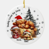 Papa Liebe seiner Kinder (Jungs, Mädchen) Keramik Ornament (Hinten)