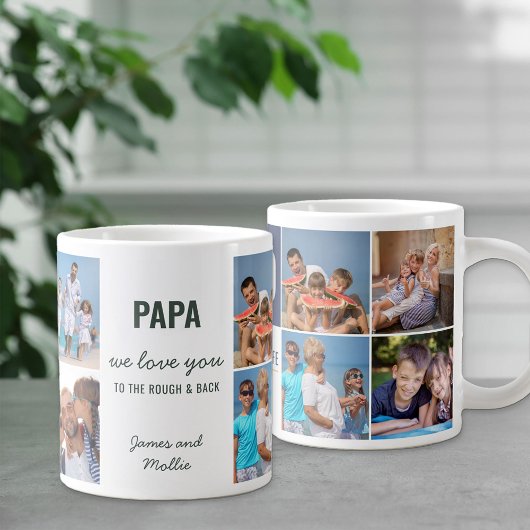 Papa Liebe Sie zum Rough and Back 8 Foto Jumbo-Tasse