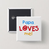 Papa Lieben T - Shirt und Geschenke Button (Vorne & Hinten)
