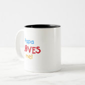 Papa Lieben T - Shirt und Geschenke Zweifarbige Tasse (Vorderseite Links)
