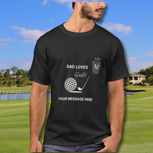 Papa liebt Golf Tees Monogramm Faux-Tasche 