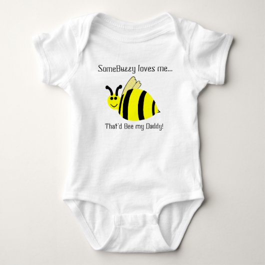 Papa liebt mich Hummel Biene Pink Bio-Kriecher Baby Strampler (Vorderseite)