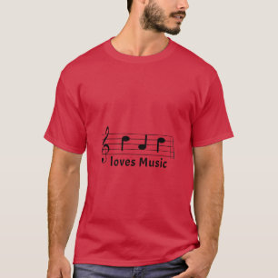 Papa liebt Musik in der Notenschrift Musiker T-Shirt